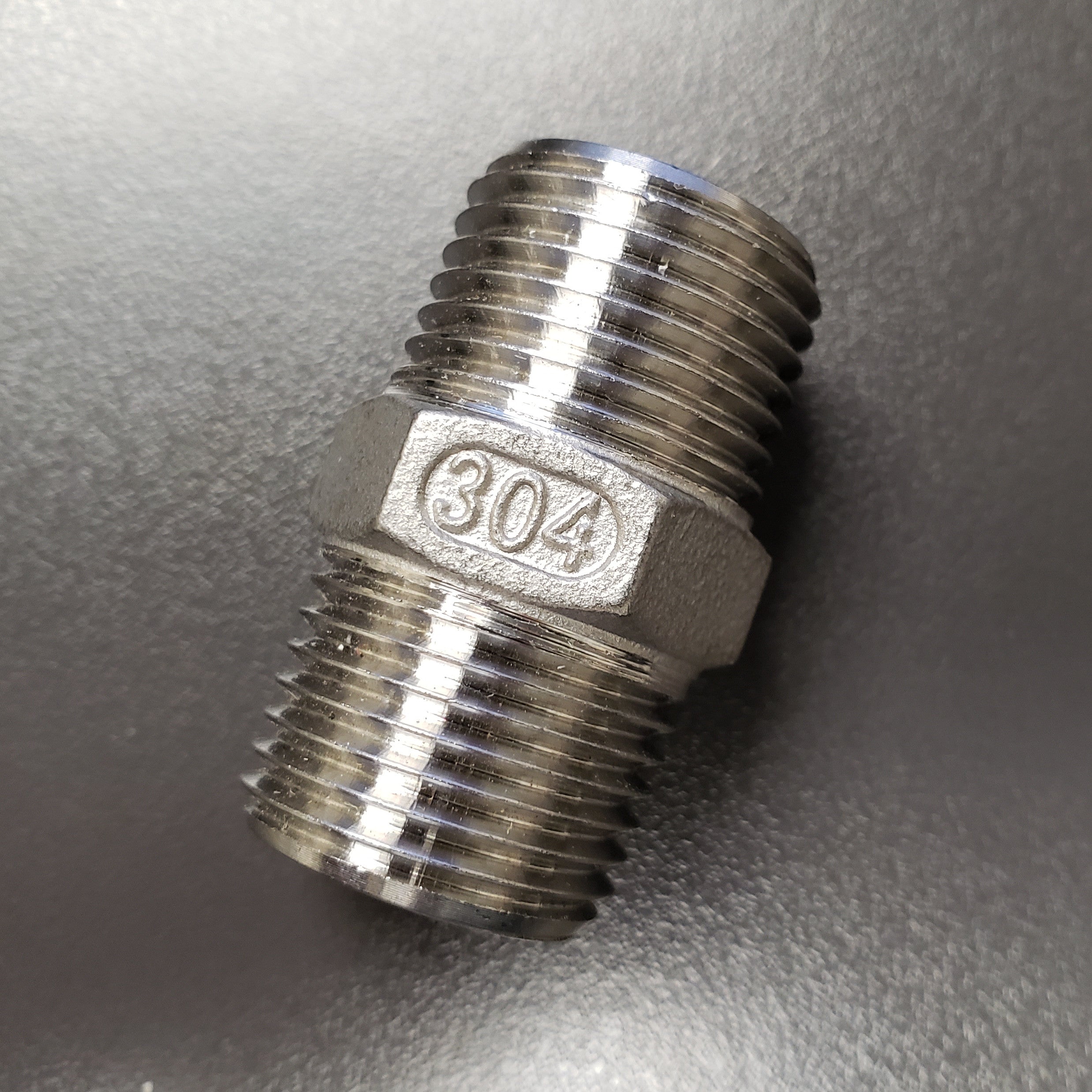 PRM, 1/2 Inch 304 Stainless Steel Hex Nipple