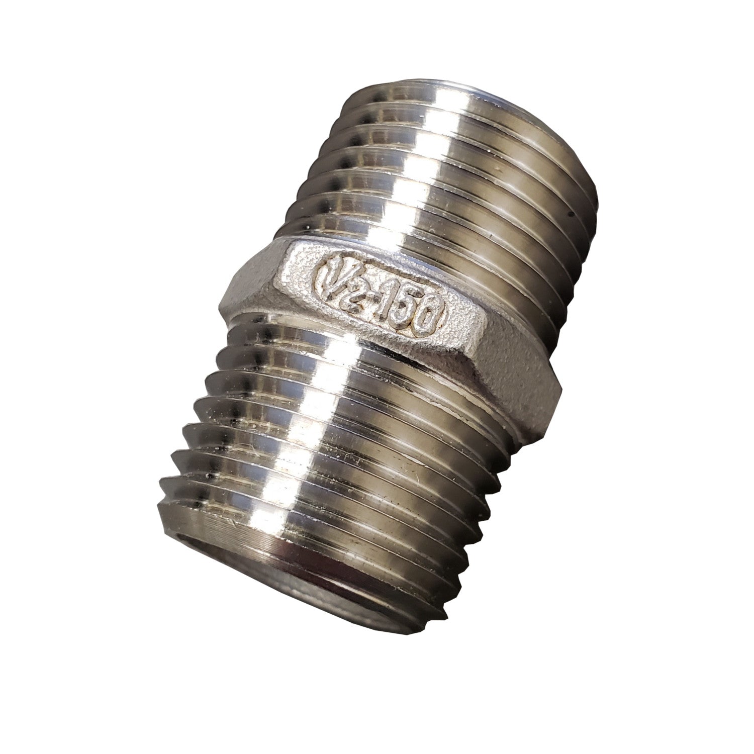 PRM, 1/2 Inch 304 Stainless Steel Hex Nipple