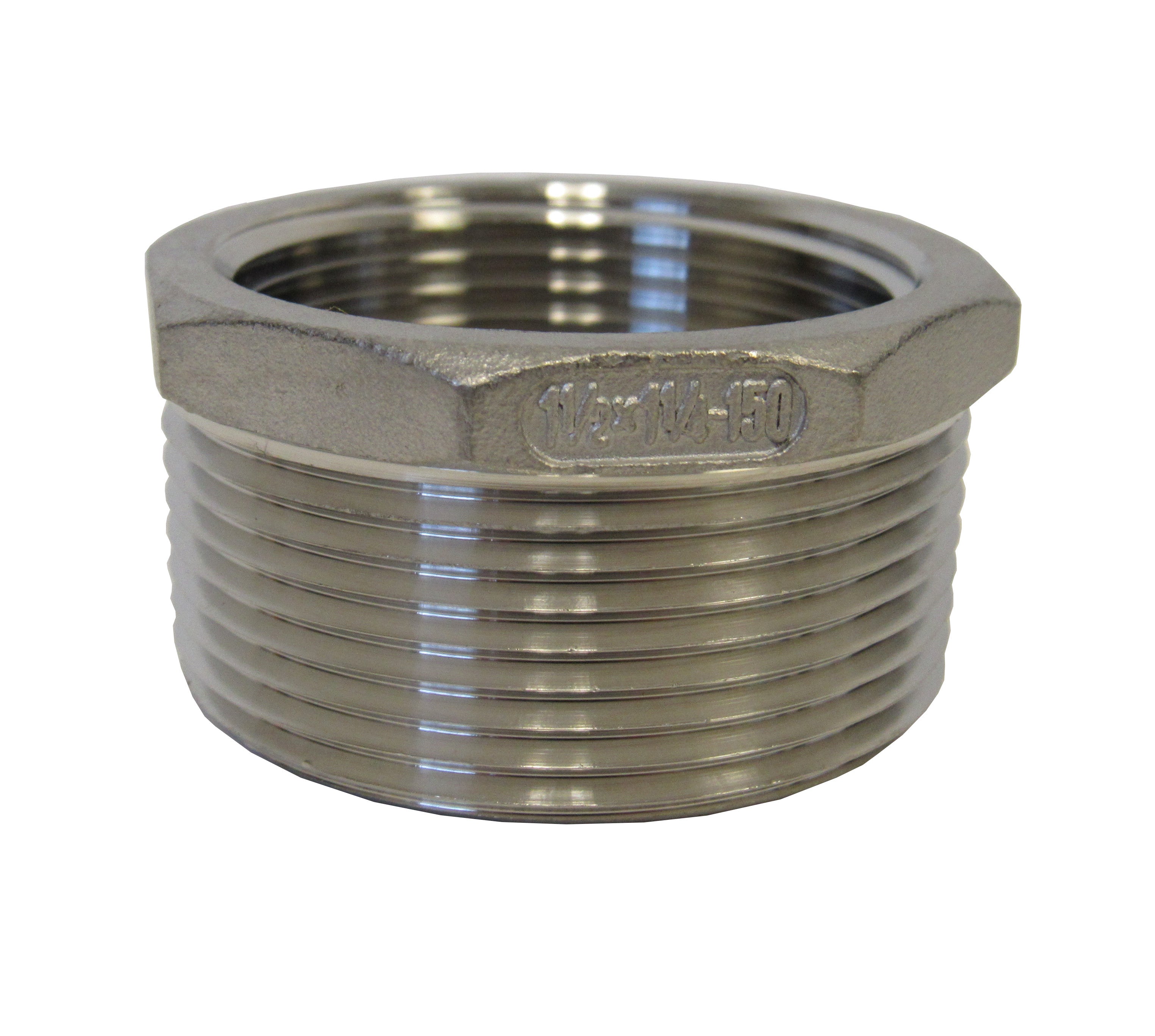 PRM, 304 SS Reducing Bushing, 1-1/2 Inch x 1-1/4 Inch, Class 150