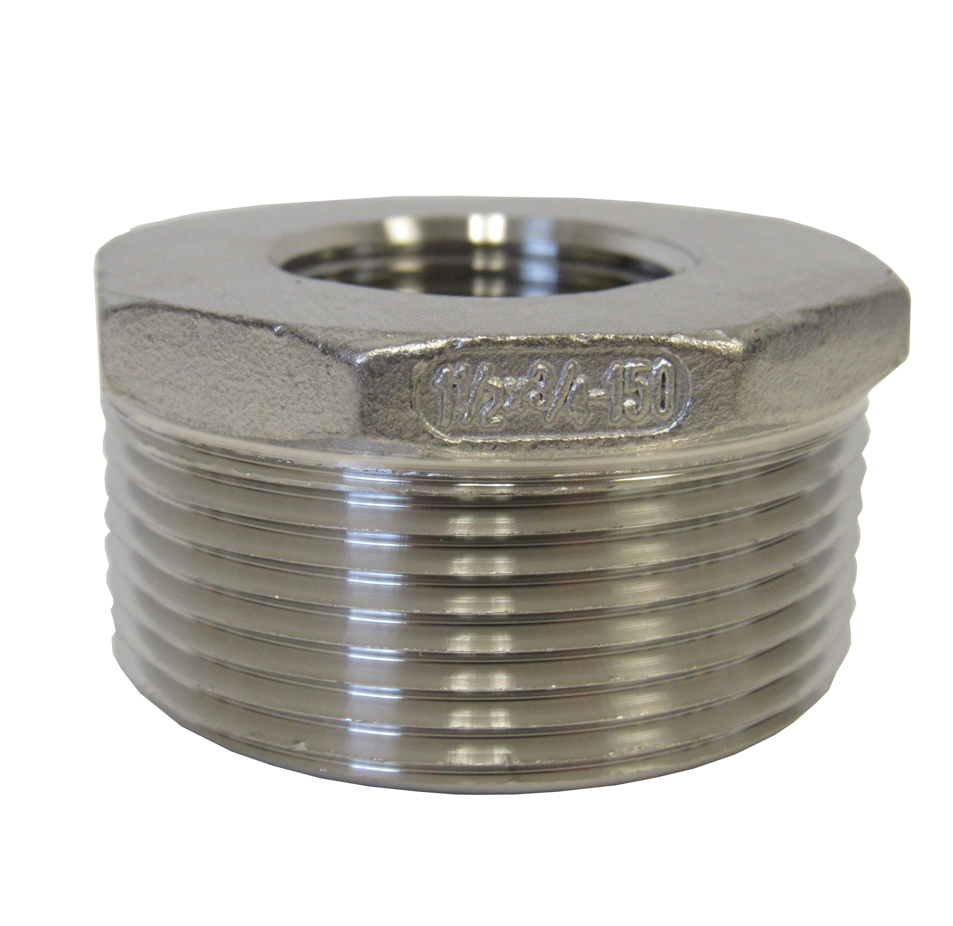 PRM, 304 SS Reducing Bushing, 1-1/2 Inch x 3/4 Inch, Class 150