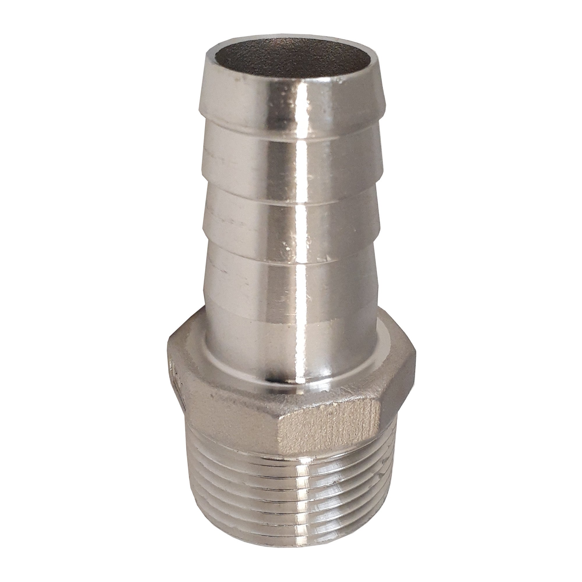 Union Fitting, 304 Stainless Steel Hex Hose Barb Adapter, 1-1/2 Inch ID Hose Barb x 1-1/2 Inch Male NPT