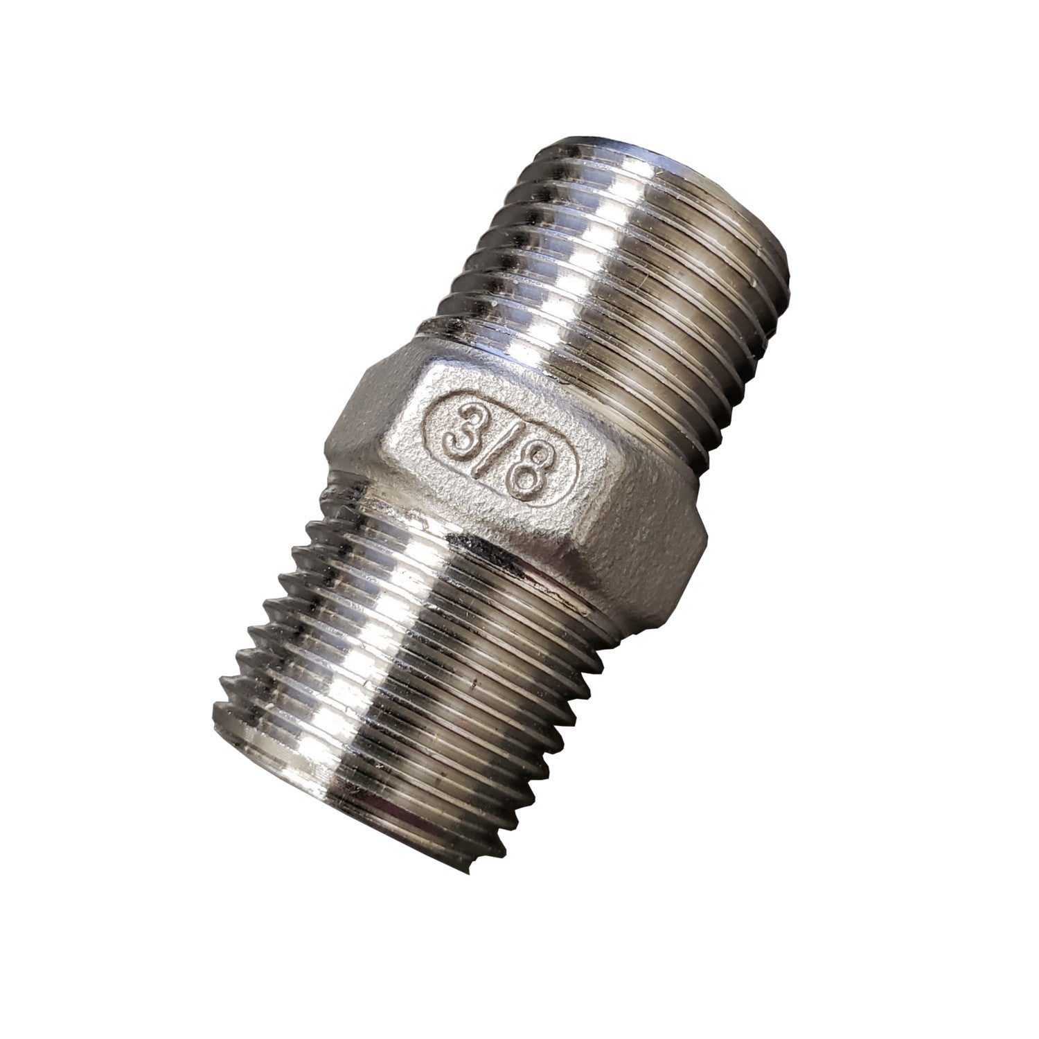 PRM, 3/8 Inch 304 Stainless Steel Hex Nipple