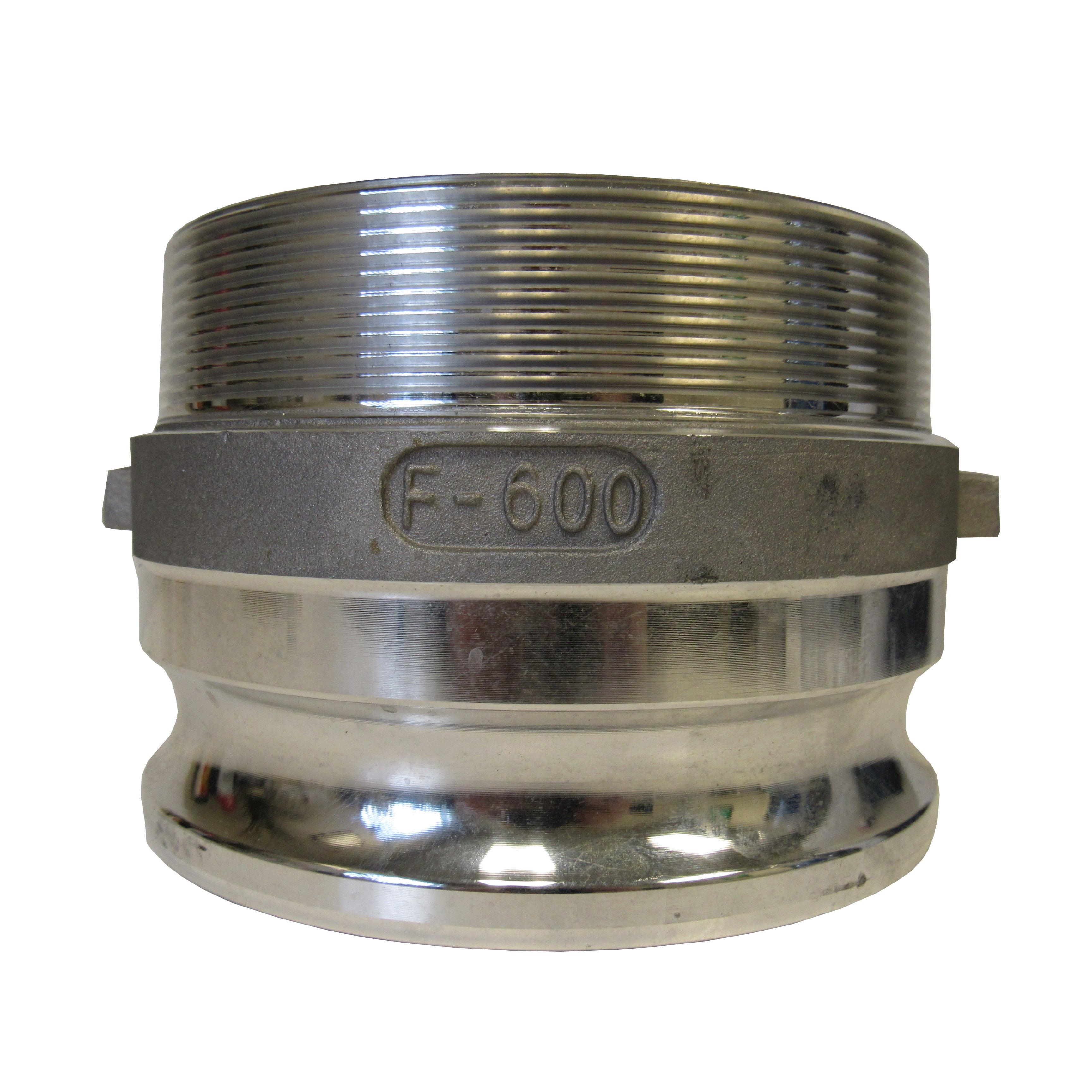 HA FITTINGS, 6 Inch Aluminum Cam & Groove Fitting, F600 Male Camlock Coupler X Male NPT Thread