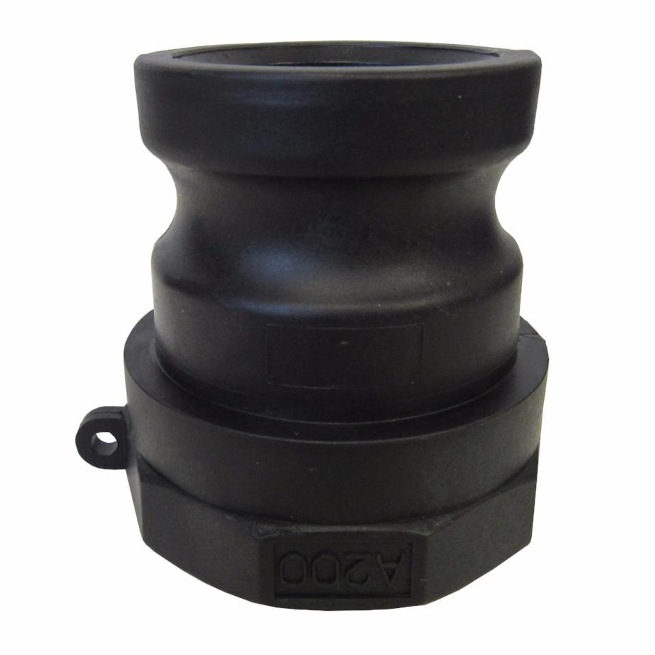 HA FITTINGS, A200 Polypropylene Cam & Groove Fitting, 2 Inch Male Camlock Adapter X Female NPT Thread