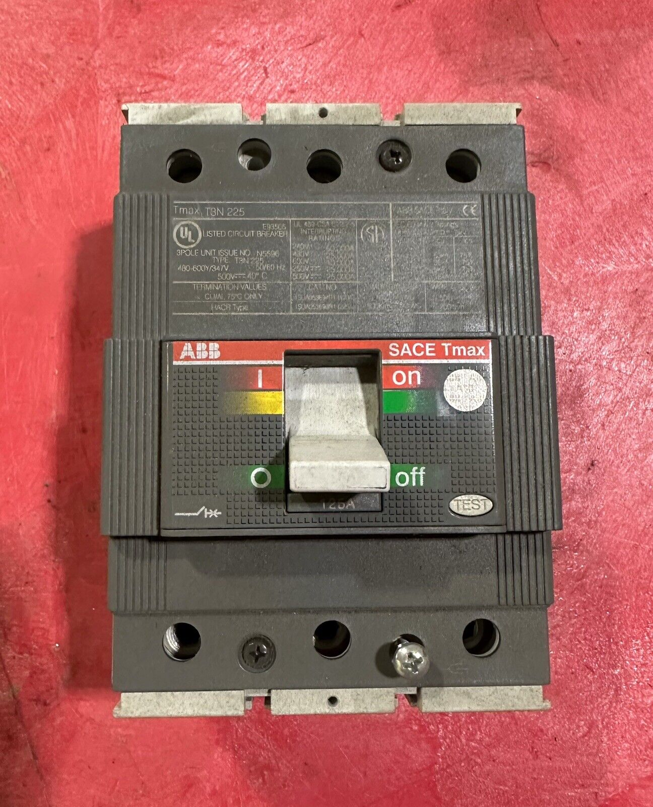 PRM Filtration, ABB Sace T3N 225 Tmax 3p 125a 600v Circuit Breaker 125 Amp