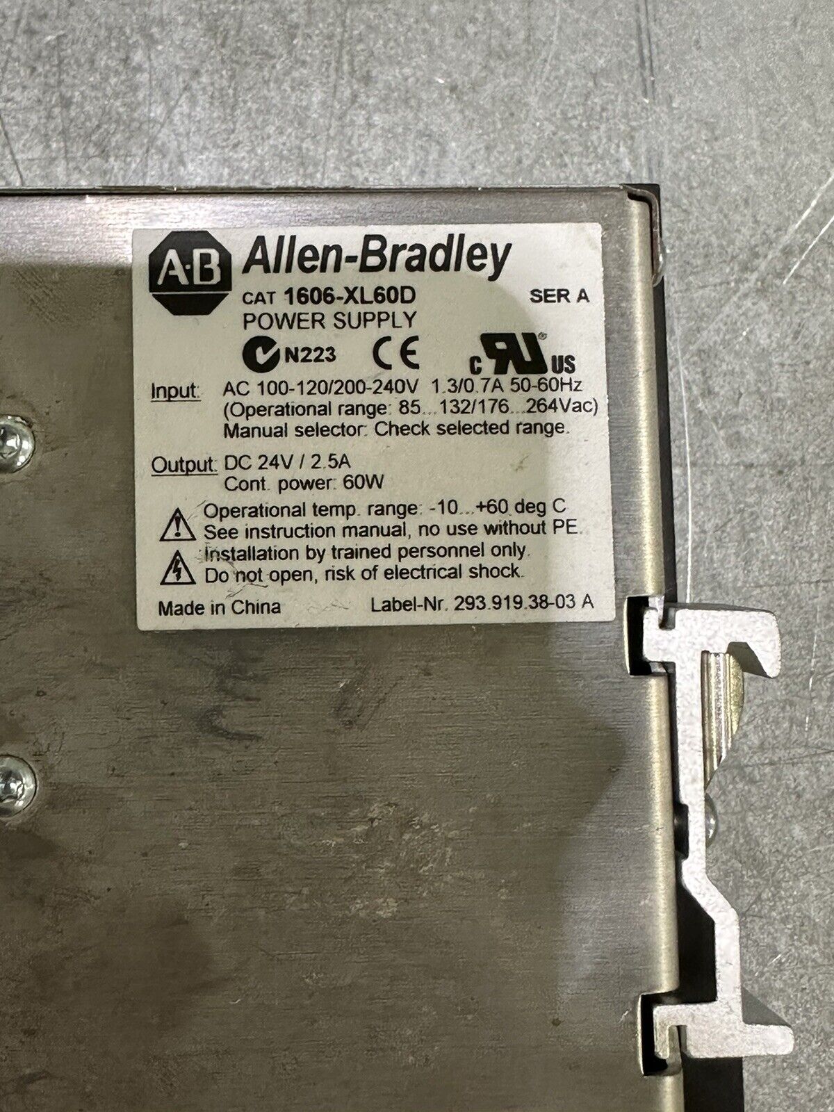 PRM Filtration, Allen Bradley 1606-XL60D Power Supply Used Working Condition