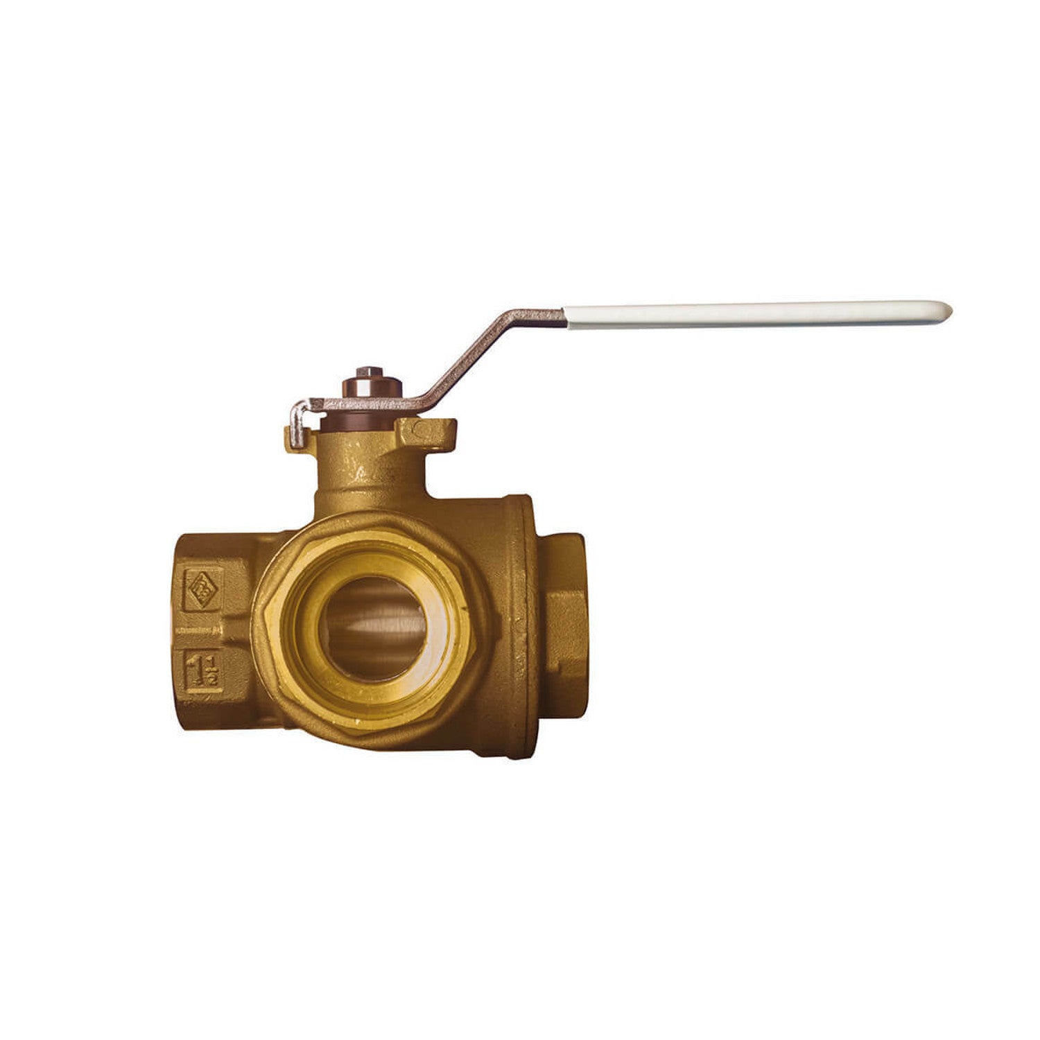 Bonomi, Bonomi 365N LF 3 Way Lead Free Brass 2 Inch Ball Valve, L-Port Flow Pattern