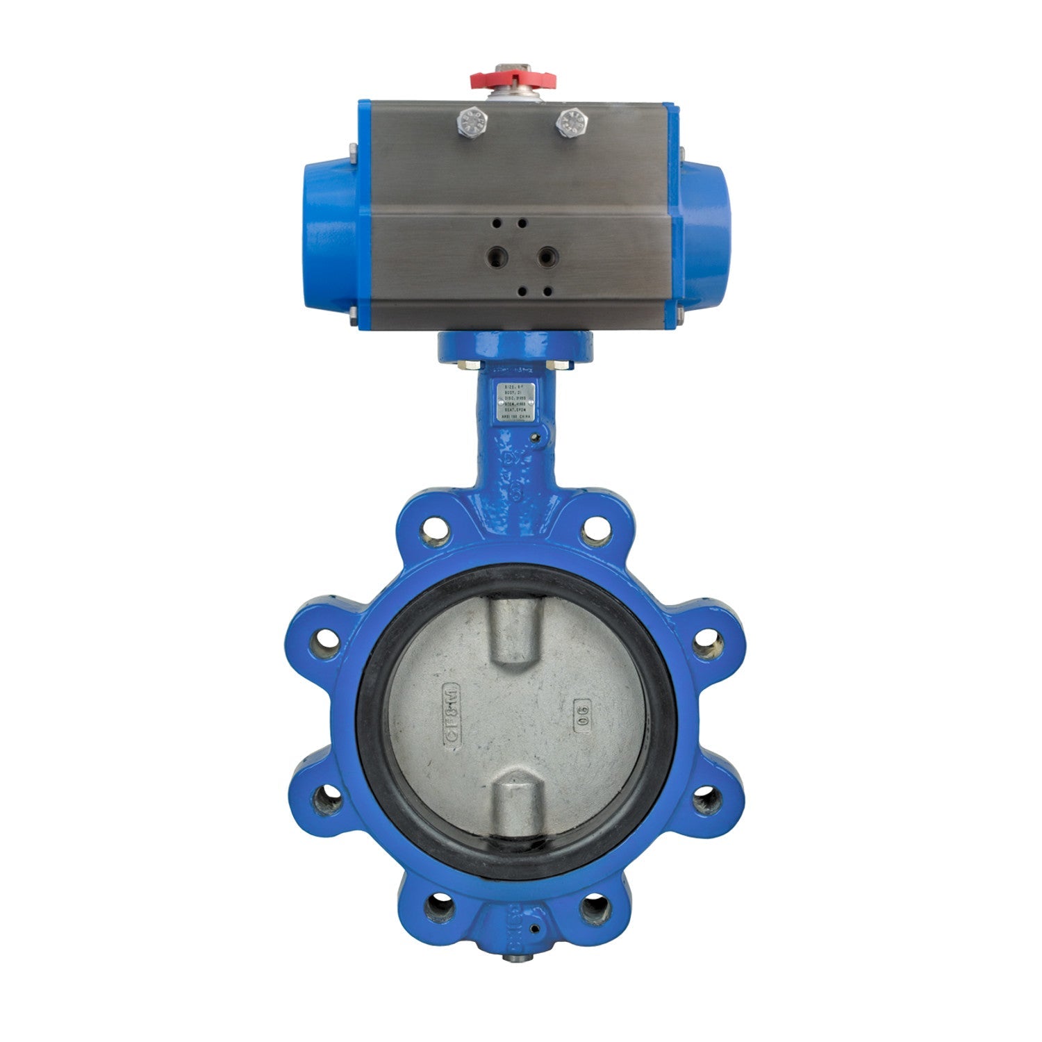 Bonomi, Bonomi 6 Inch SRN501S Lug Style Butterfly Valve, SS Disc with Spring Return Actuator, LS2 Limit Switch and NMR1-C1 Solenoid (120VAC Conduit)