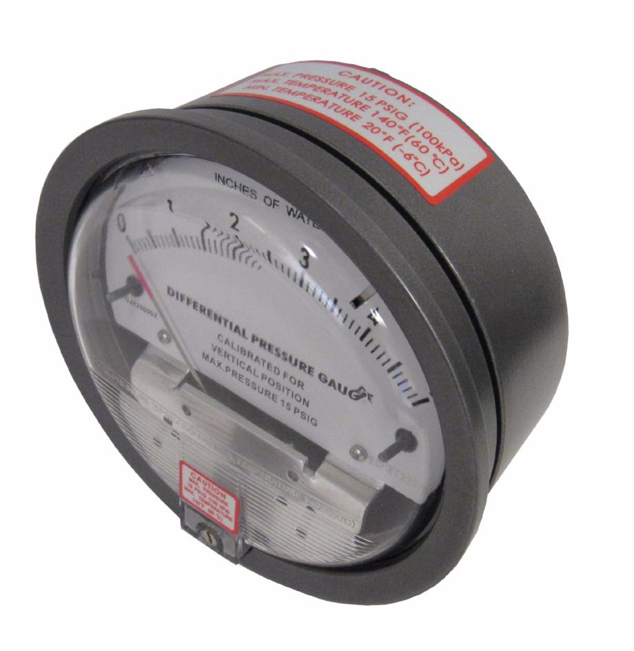 JH Gauge, Differential Pressure Gauge, 0-0.25 Inches of Water