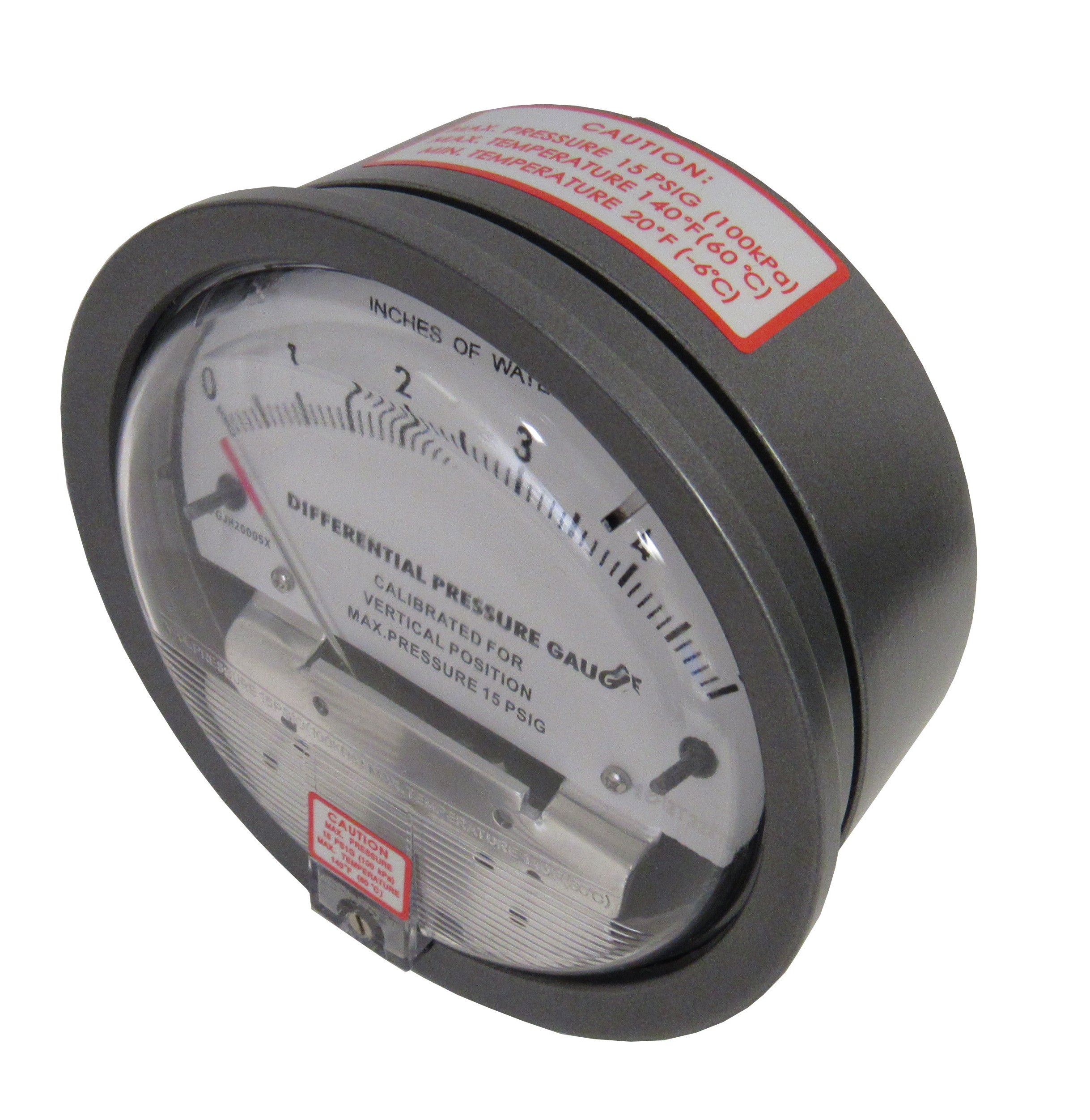 JH Gauge, Differential Pressure Gauge, 0-1 Inches of Water