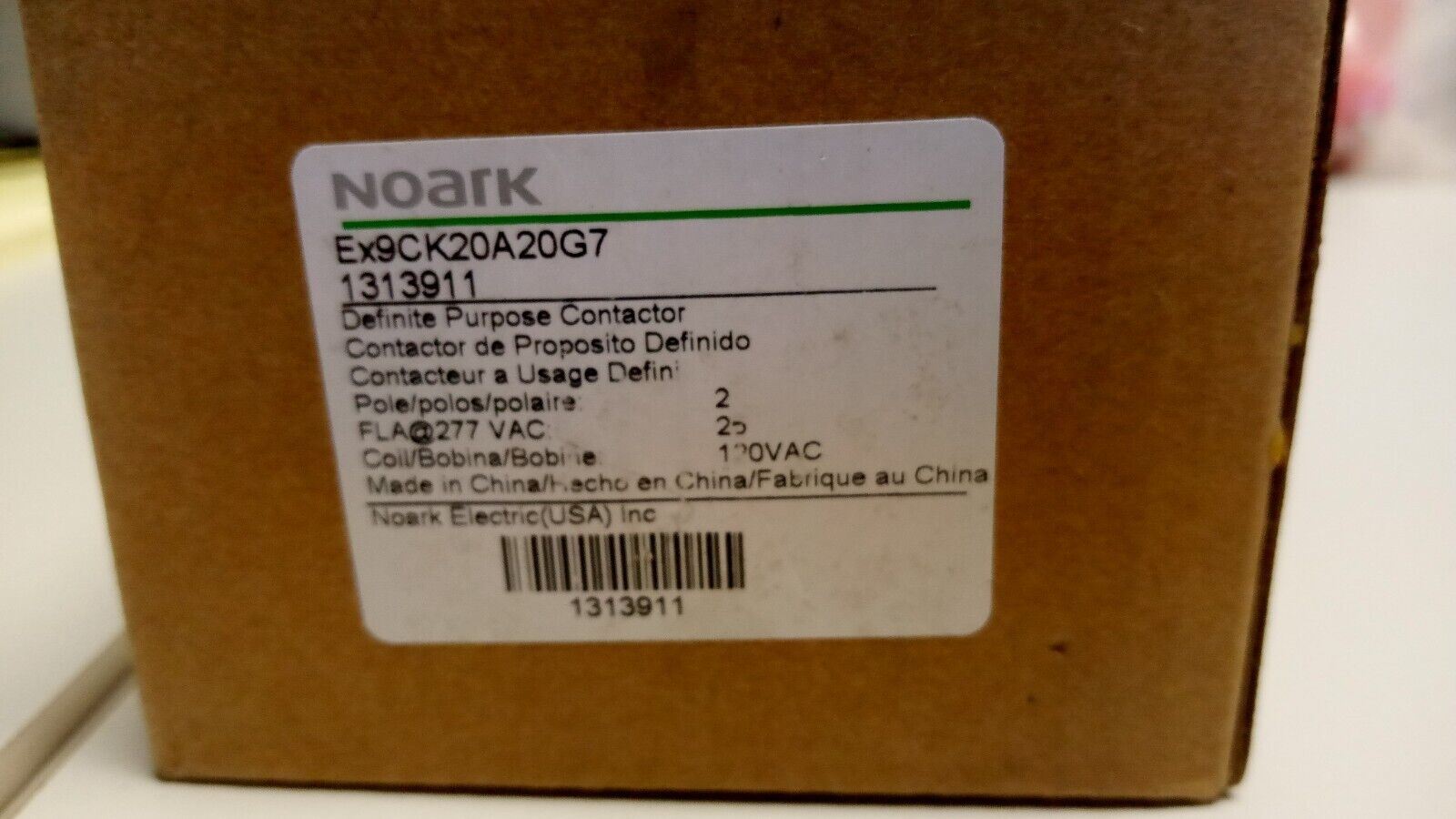 PRM Filtration, Noark Definite Purpose Contactor Ex9CK20A20G7