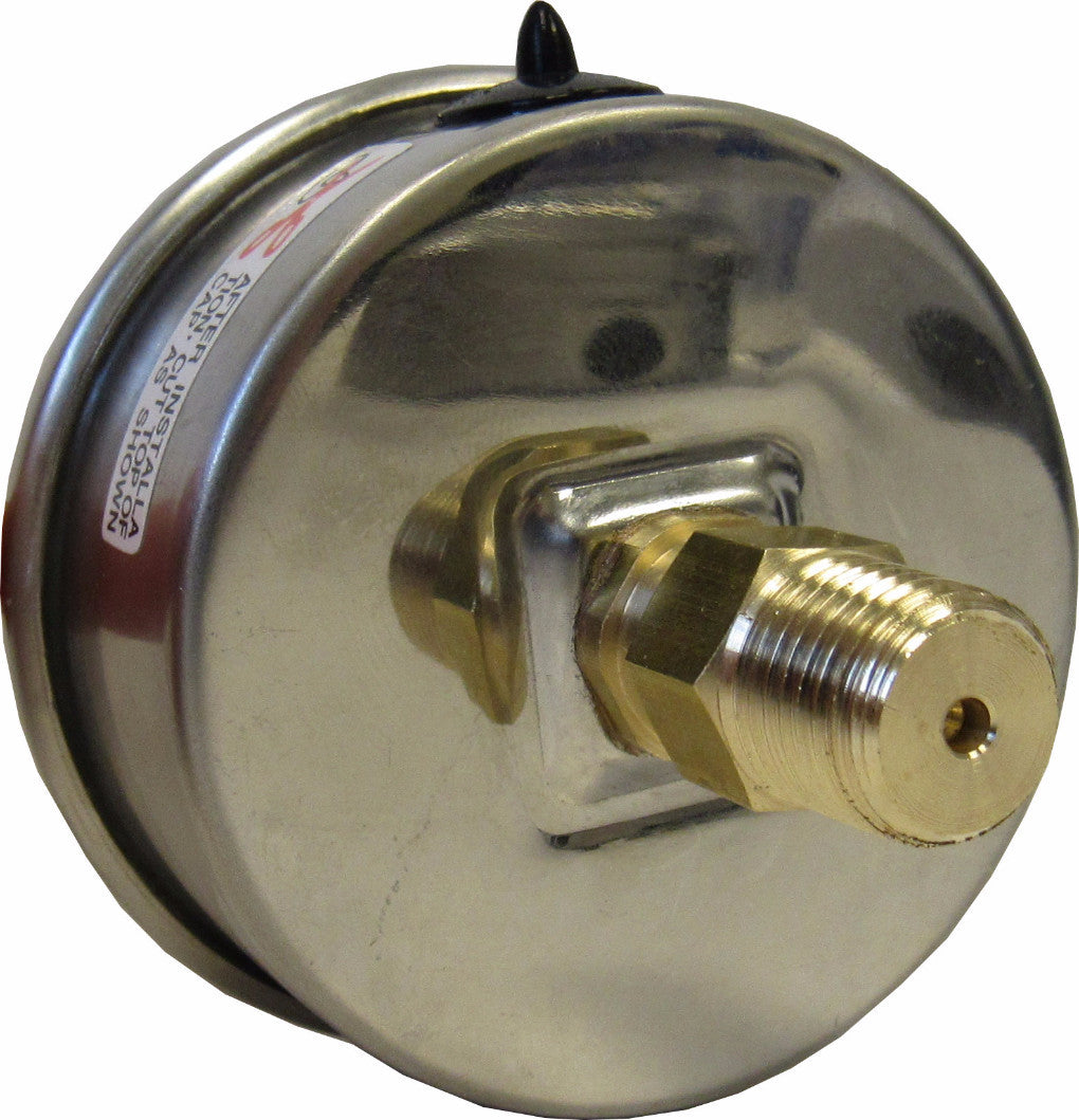 PRM, PRM 304 Stainless Steel Pressure Gauge with Brass Internals, 0-150"WC, 2-1/2 Inch Dial, 1/4" NPT Back Mount