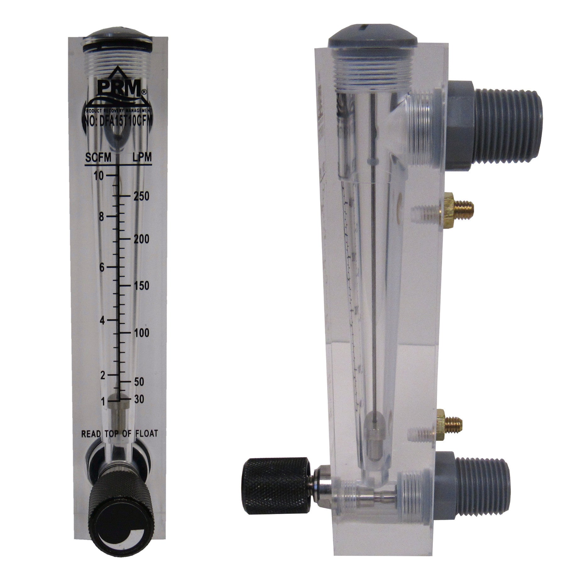 PRM Filtration, PRM FMDFA15T10 1-10 CFM Air Injection / Air Sparge Rotameter with Integrated Flow Valve