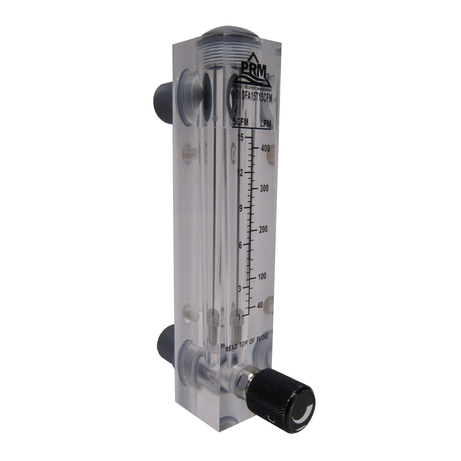 PRM Filtration, PRM FMDFA15T10 1-10 CFM Air Injection / Air Sparge Rotameter with Integrated Flow Valve