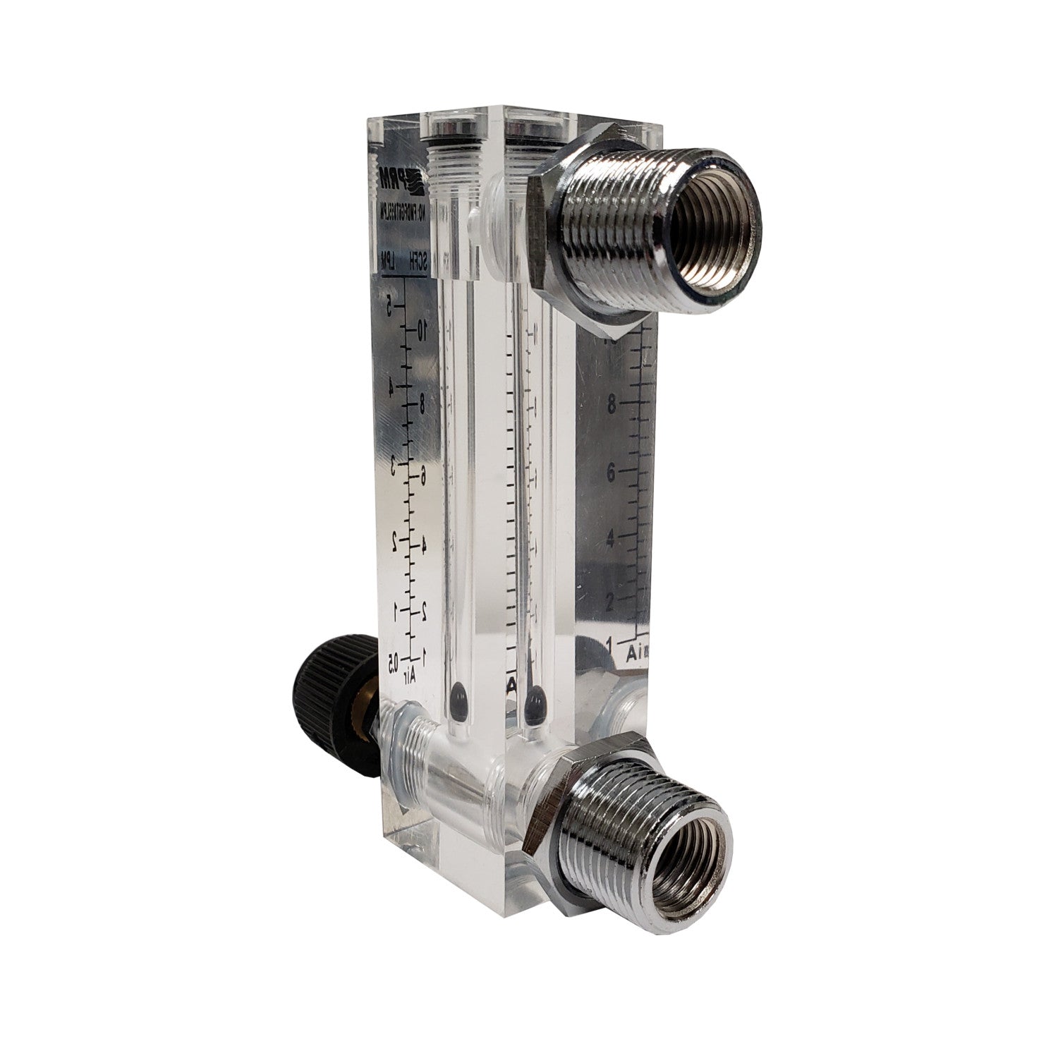 PRM Filtration, PRM FMDFG6T055LPM 0.5-5 LPM Air Rotameter Flow Meter with Integrated Flow Valve