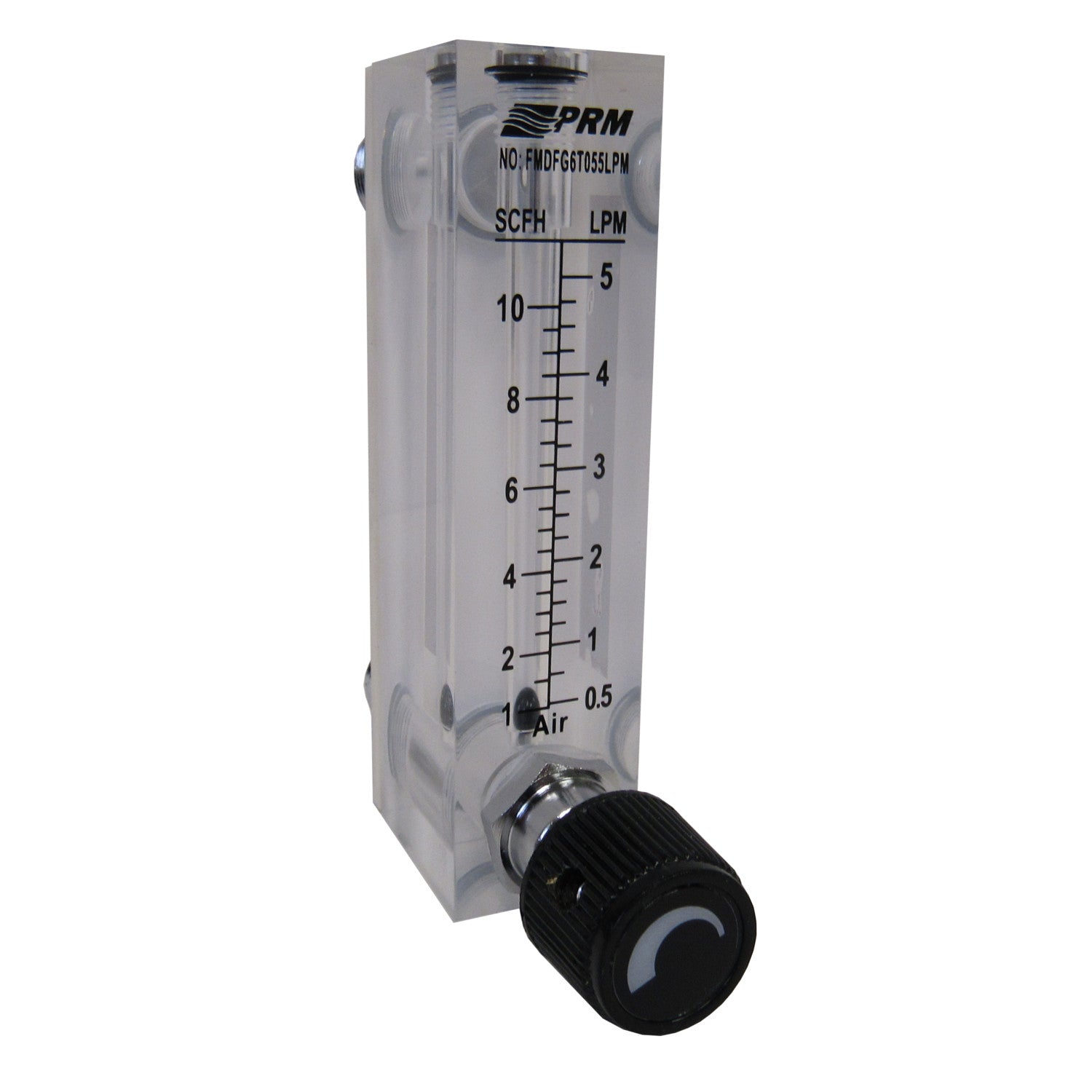 PRM Filtration, PRM FMDFG6T055LPM 0.5-5 LPM Air Rotameter Flow Meter with Integrated Flow Valve