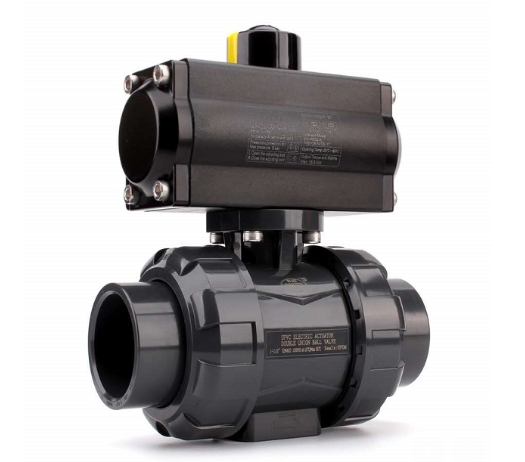 Product Recovery Management, Inc., PRM Pneumatically Actuated Direct Acting uPVC True Union Ball Valve