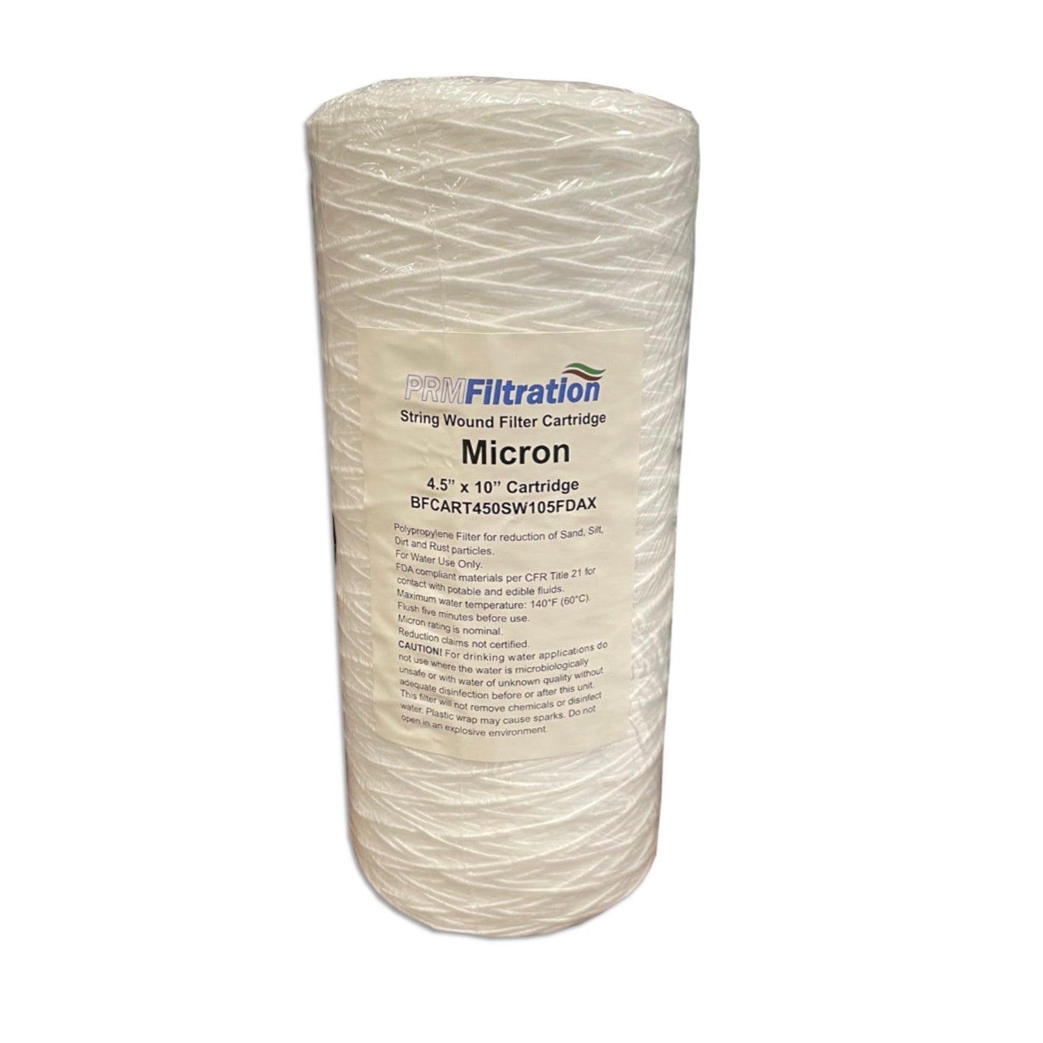 PRM Filtration, PRMFiltration SW1010BB 10 Inch x 4.5 Inch 10 Micron String Wound Polypropylene Sediment Filter Cartridges