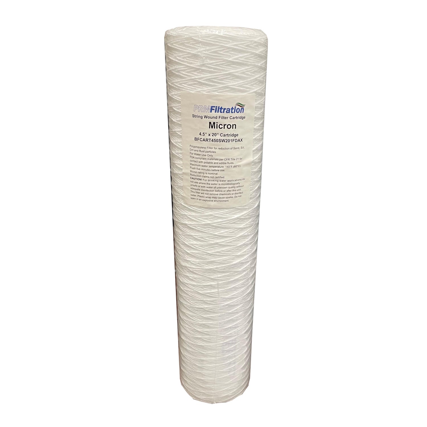 PRM Filtration, PRMFiltration SW2010BB 20 Inch x 4.5 Inch 10 Micron String Wound Polypropylene Sediment Filter Cartridges