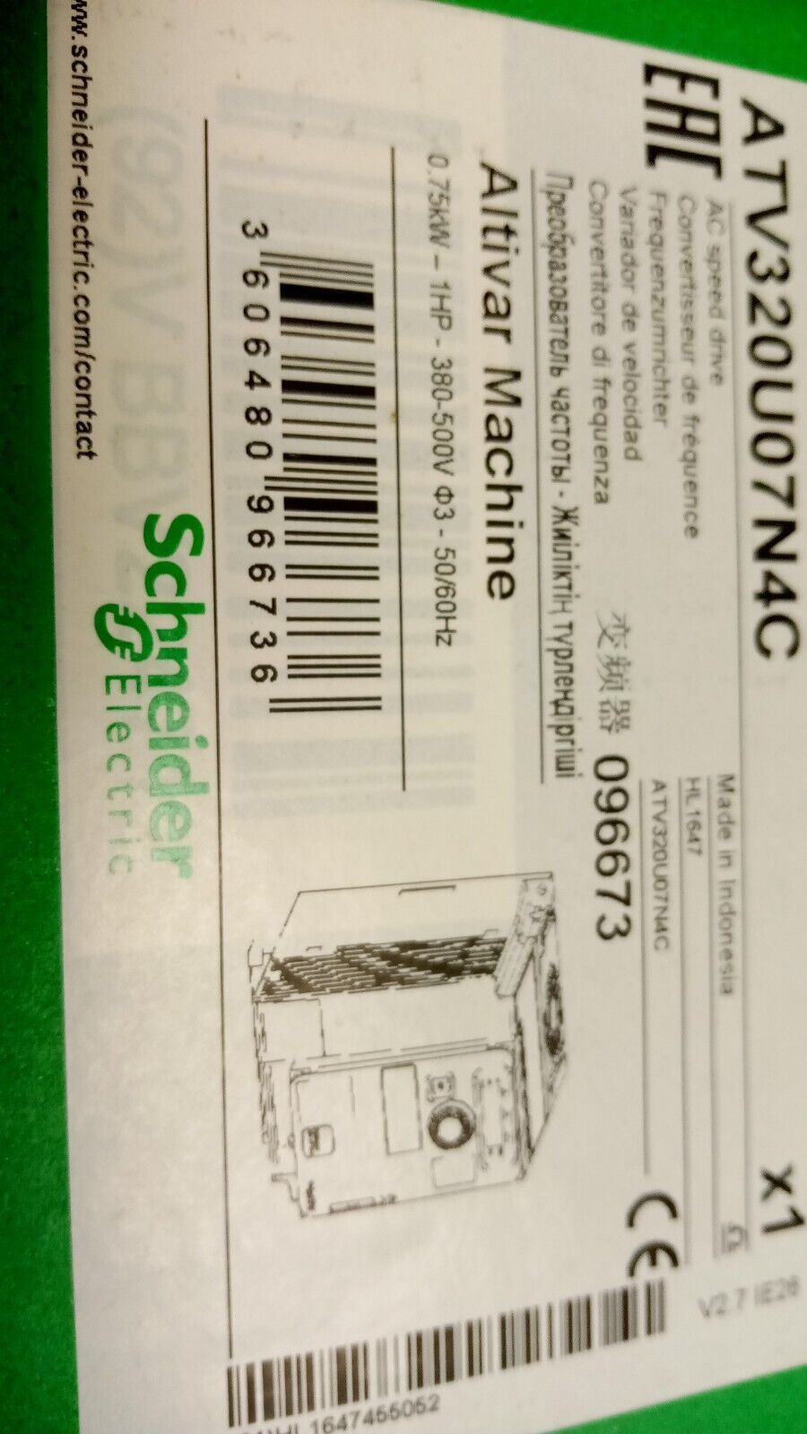 PRM Filtration, Schneider Electric ATV320U07N4C variable speed drive, ATV320, 0.75 kW, 500 V