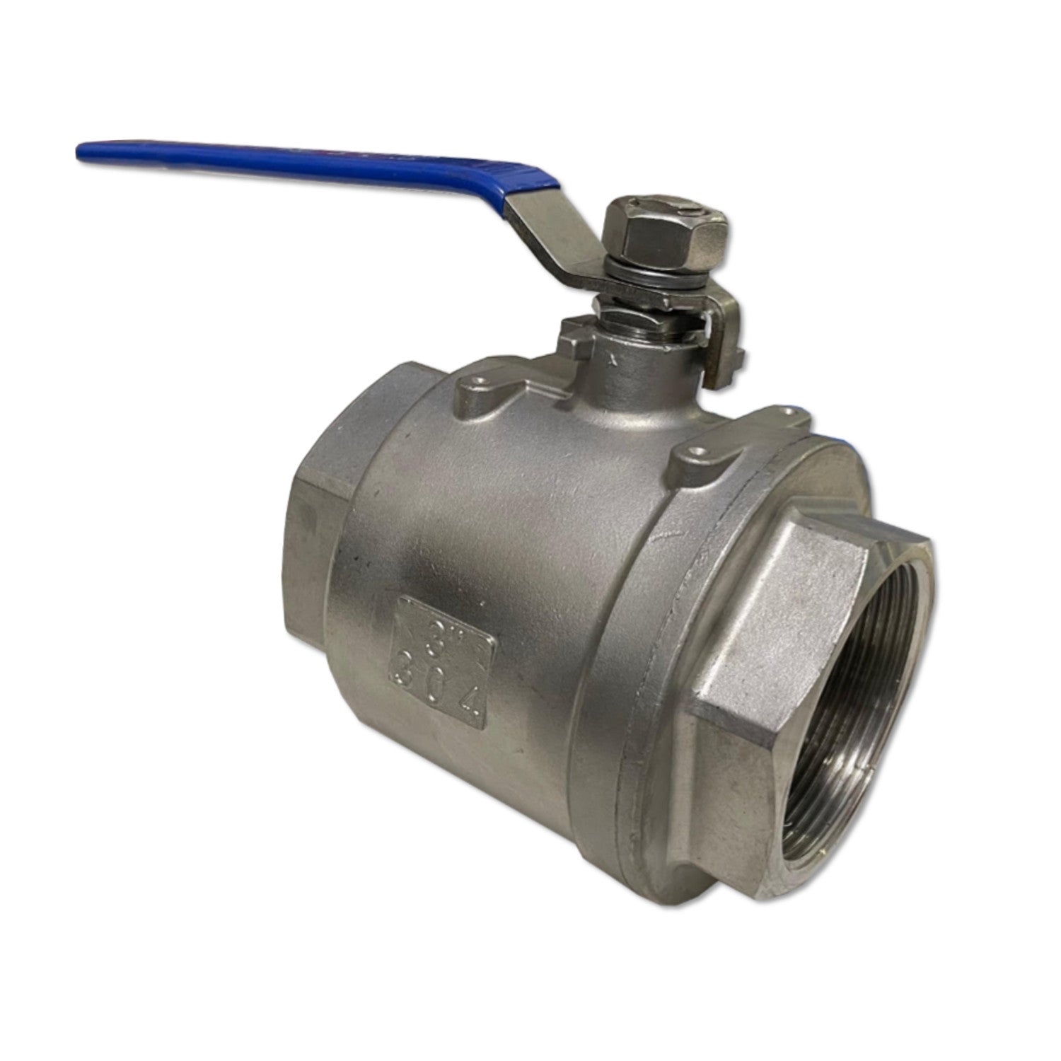 Tana, TANA 3 Inch Full Port Ball Valve Stainless Steel 304 Heavy Duty for Water, Oil, and Gas with Blue Vinyl Handle (3" NPT)