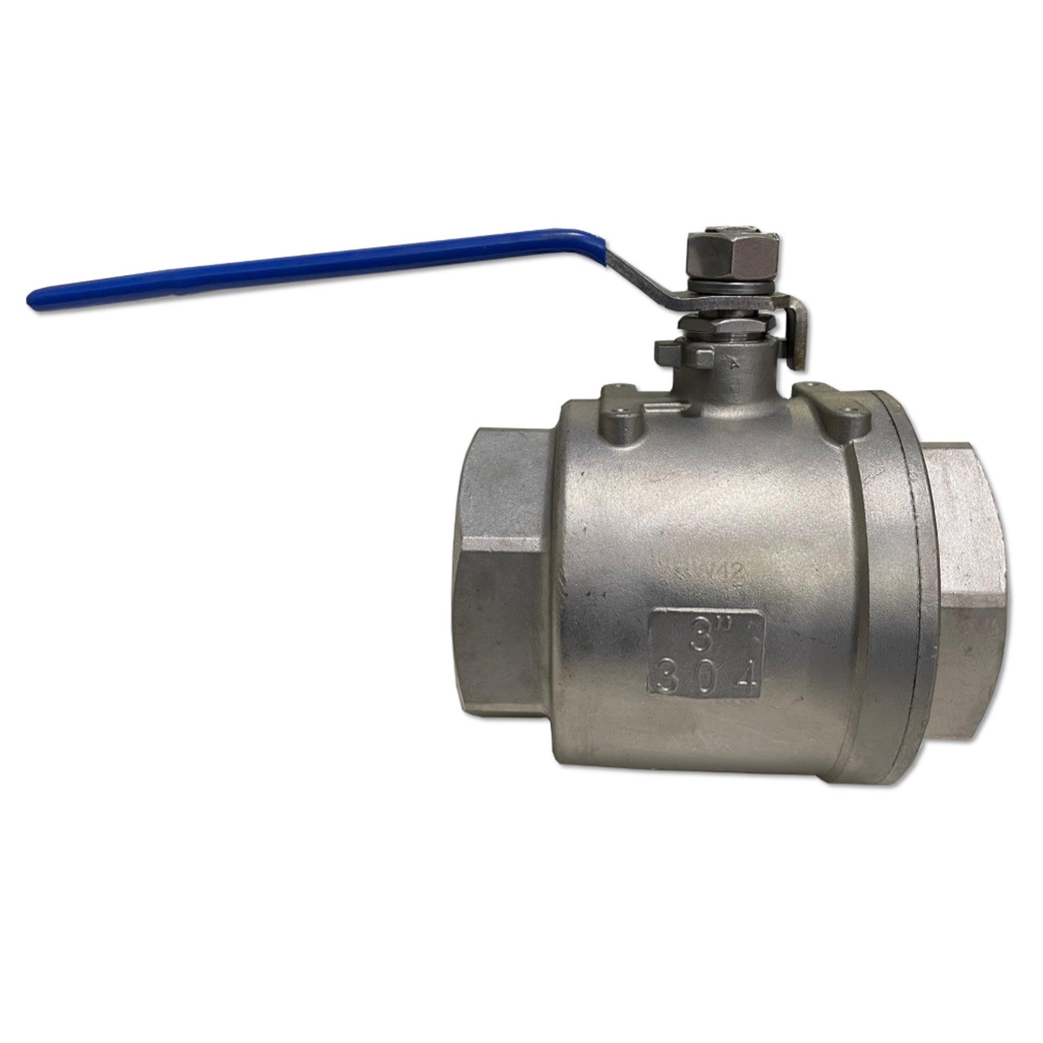 Tana, TANA 3 Inch Full Port Ball Valve Stainless Steel 304 Heavy Duty for Water, Oil, and Gas with Blue Vinyl Handle (3" NPT)