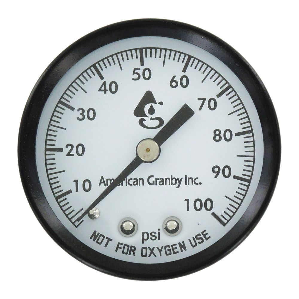 NEO, Water Pressure Gauge, Center Mount, Lead-Free 0-100 PSI